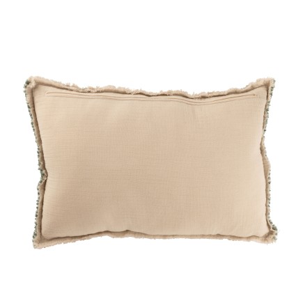 Coussin rectangulaire en coton beige 60x40x12 cm