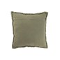 Coussin carré bords effilochés en coton vert 50x50x12cm