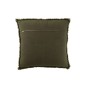 Coussin carré bords effilochés en polyester vert 45x45x12cm