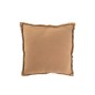 Coussin carré bords effilochés en polyester marron 45x45x12cm