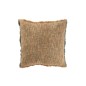 Coussin carré bords effilochés en polyester marron 45x45x12cm