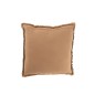 Coussin carré bords effilochés en polyester marron clair 45x45x12cm