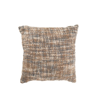 Coussin carré en polyester beige 45x45x12 cm