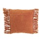 Coussin brillant à franges en viscose orange 45x45x12 cm