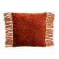 Coussin brillant à franges en viscose orange 45x45x12 cm