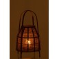 Lanterne sur pied en bambou marron 34.5x34.5x60 cm