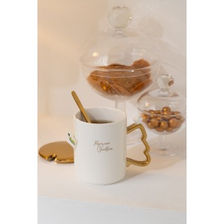 Set de 3 tasses christmas en céramique blanche 8.2x8.2x9.8 cm