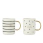 Set de 2 tasses en céramique blanche 8.5x8.5x10.4 cm