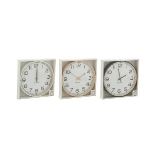 Horloge murale en plastique multicolore 30x30x4 cm (Lot de 3)