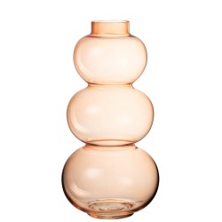 Vaso 3 sfere di vetro arancione 19x19x36 cm