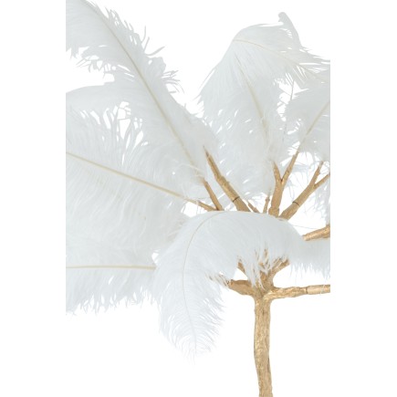 Arbre plumes avec pied en métal or 140x140x190 cm