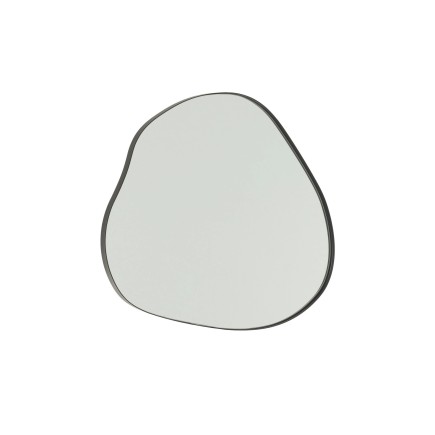 Miroir irrégulier bord en métal noir 47x49 cm