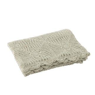 Nappe dentelle en coton taupe 200x135cm