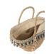 Sac de plage en rotin en bois naturel 48x23x50 cm