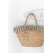 Sac de plage en rotin en bois naturel 48x23x50 cm