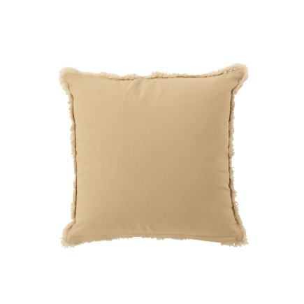 Coussin carré avec cercle en coton blanc et beige 49x49cm