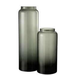 Vase droit en verre gris 19x19x60 cm