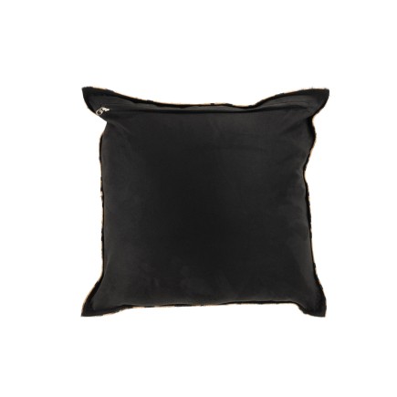 Coussin carré zébré en cuir blanc et noir 44x44cm