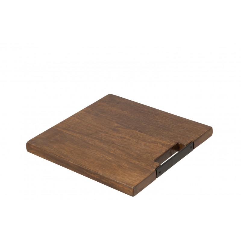 Planche à découper carrée en bois de manguier marron L35cm