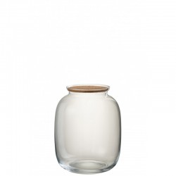 Tarro roxy decorativo cristal/corcho transparente Alt. 31 cm