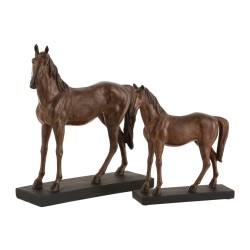 Cheval en résine marron 35x12x36 cm