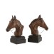 SET DE 2 SUJETALIBROS CABALLO RESINA MARRON