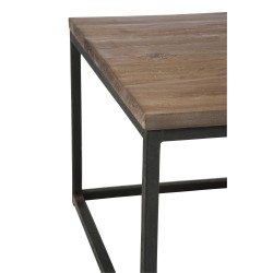 Table basse en bois marron et métal noir 60x60x41 cm