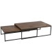 SET DE 2 TABLES DE SALON BOIS/METAL MARRON+NOIR