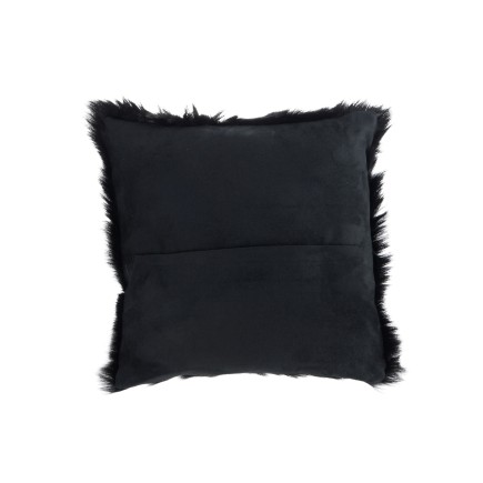 Coussin carré peau de chèvre en fourrure noire 40x40cm