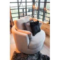 COUSSIN PEAU DE CHEVRE NOIR  - Lana Deco