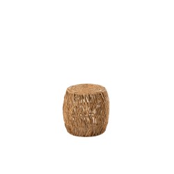 Tabouret rond en bois naturel 41x41x42 cm