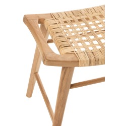 Tabouret en bois naturel 33.5x56.5x47.5 cm