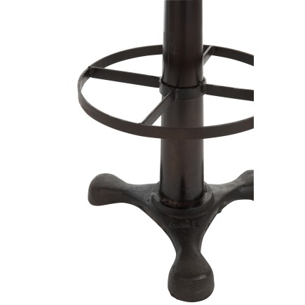 Tabouret de bar en cuir et noir 37x37x79.5 cm