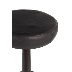 Tabouret de bar en cuir et noir 37x37x79.5 cm