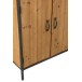 Armoire avec rangement bouteilles en bois - métal noir - naturel 60x42.5x180 cm