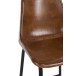 Tabouret de bar en cuir et métal marron 48x45x100 cm