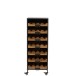 ARMOIRE A ROULETTES 7 TIROIRS POUR BOUTEILLES DE VIN METAL/BOIS NATUREL