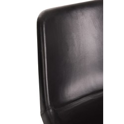 Chaise en cuir et métal noir 46x49x79 cm