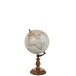 Globo terrestre de pie madera blanco/natural Alt. 38 cm