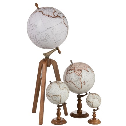 GLOBE SUR PIED BOIS BLANC / NATUREL 104 cm