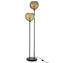 Lampe sur pied sans abat jour marbre noir et métal 140x30cm