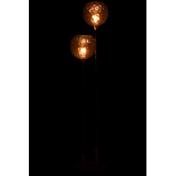 Lampe sur pied sans abat jour marbre noir et métal 140x30cm