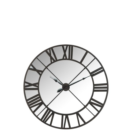 Reloj redondo de metal negro de 123x123x8.5 cm