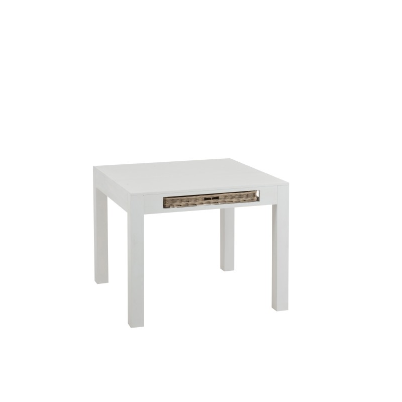 Table + Panier Carree Bois Blanc