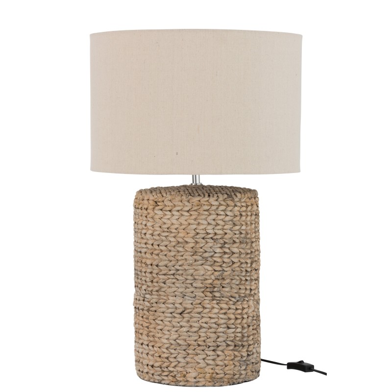 Lampe avec abat-jour en textile naturel 42x42x67 cm