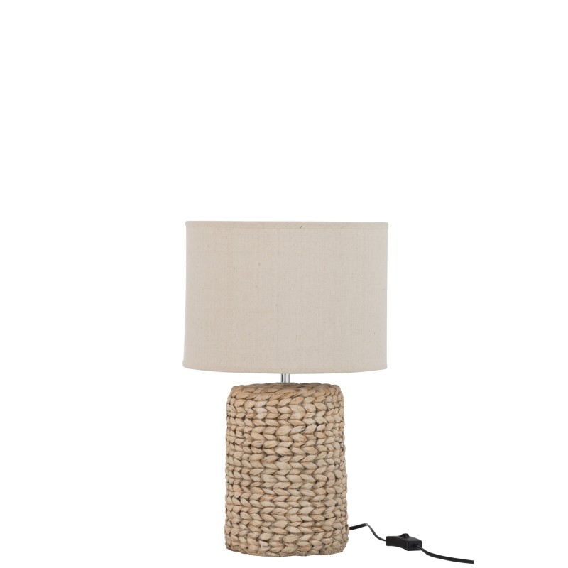 Lampe en polyester et céramique Naturel 28x28x47cm