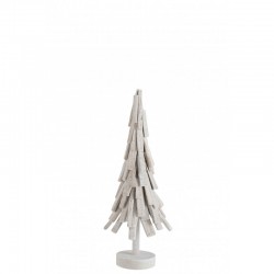 Sapin de Noël décoratif en Bois Blanc 22x22x61cm