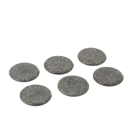 Set de 6 sous-verres en marbre gris D10cm