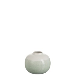 VASE TRANSITION CERAMIQUE BLANC/MENTHE SMALL