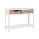 Console avec 2 paniers en Bois Blanc 110,5x44x82cm